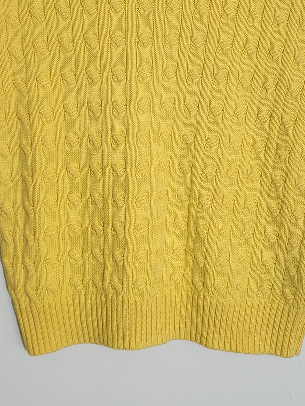 Polo Ralph Lauren Boys Yellow Cable Knit Sweater Vest Size XL 18-20
